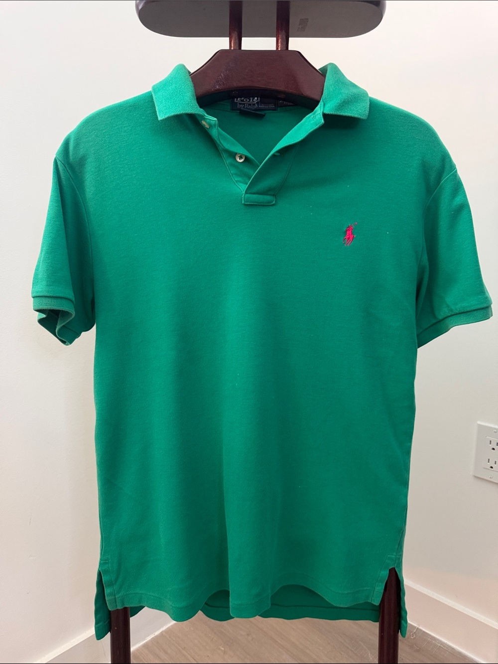 Vintage Ralph Lauren Polo Custom Fit 
Green Silver Label Polo.  Sz M
